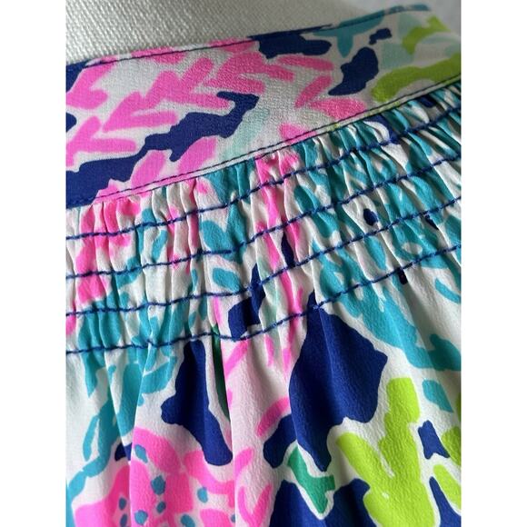 New Lilly Pulitzer Silk Elsa Multicolor Silk Floral Button Blouse Top XL - Picture 9 of 11